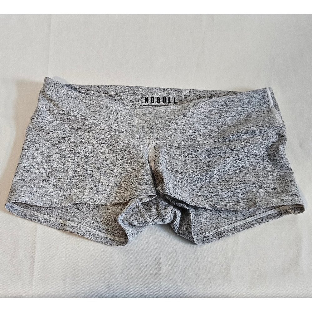 NOBULL Low-Rise Plush Heather Short 2" - White Heather - Size S